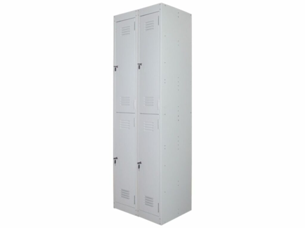 2 Door - 750mm Wide Bank of 2 - Pearl White Steel