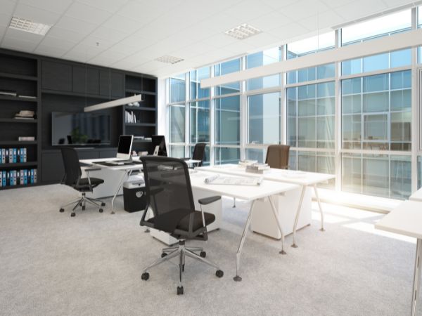 This photo is of a nice new office space, neat tidy and inspiring for staff. What a great staff Christmas gift idea.