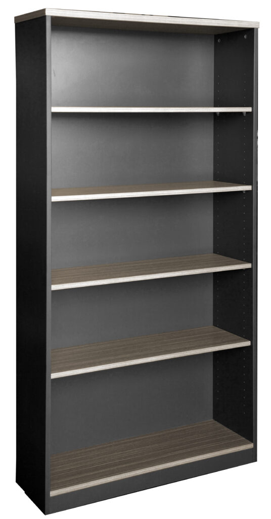 Tall five-shelf bookcase in the Urban Melamine Range with adjustable shelves and modern melamine design.