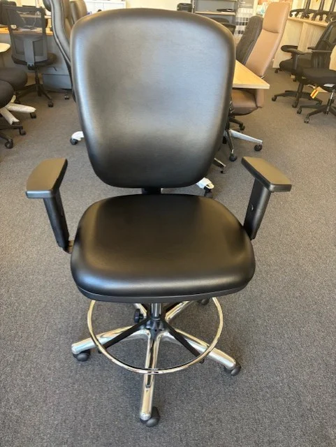 KC Drafting chair with footring and adjustable arms, locally built ergonomic chair from Vogue Office Furniture Bunbury.
