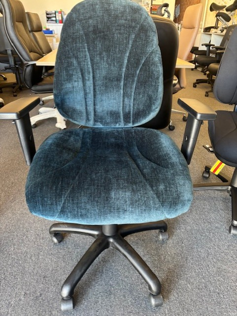 KC Emerald operator chair in black fabric with optional arms, part of the locally made KC Range Bunbury.