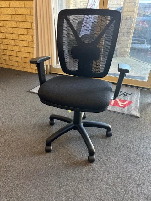 KC Jewel Mesh Back office chair with breathable mesh and adjustable arms, from Vogue Office Furniture Bunbury.