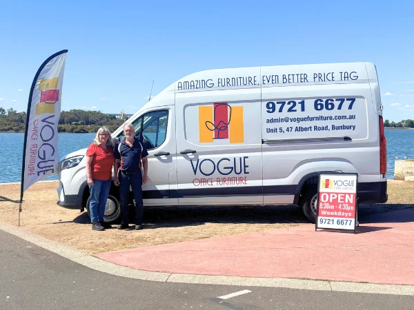 Photo of Leith & Gary Hansen Owners of Vogue Office Furniture, Bunbury.